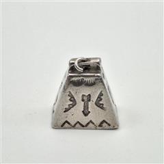 Vintage Fred Harvey Era 925 Sterling Silver Arrow Stamped Bell Charm w/ Clapper